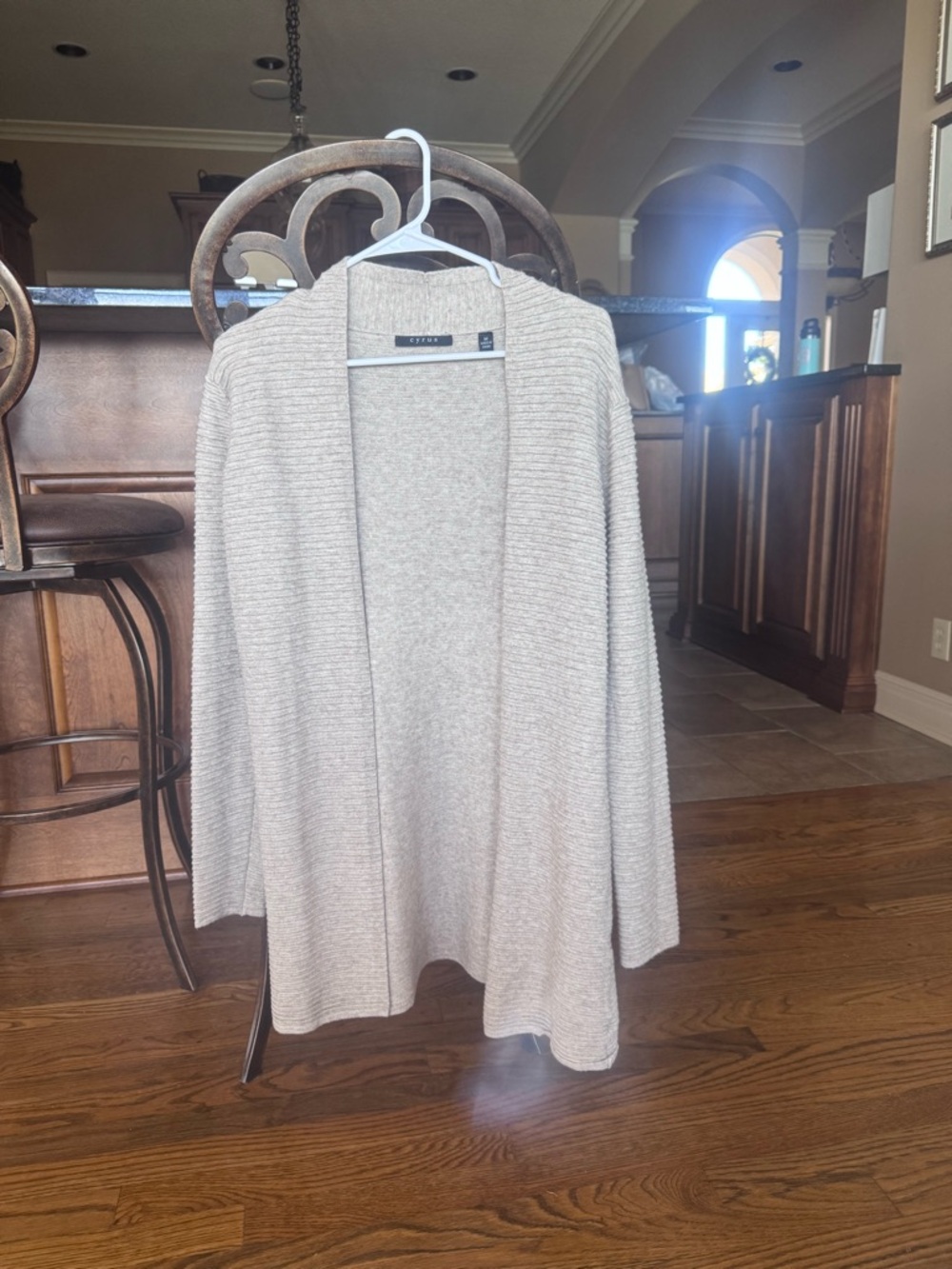 Cyrus Open-Front Ribbed Cardigan - Cream